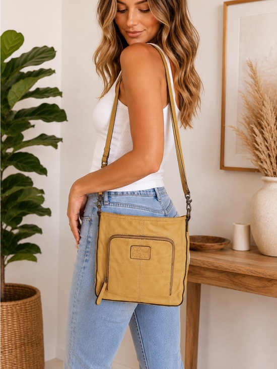 Fossil Handbags - Fossil Butter Yellow Leather Crossbody Bag Y2K Vintage Soft Leather Boho Festiva